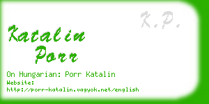 katalin porr business card